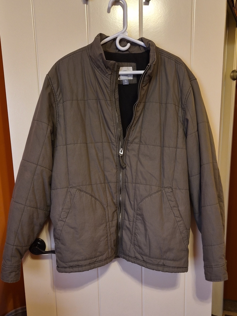 Old Navy Men's Quilted Puffer Jacket - Gray Brown